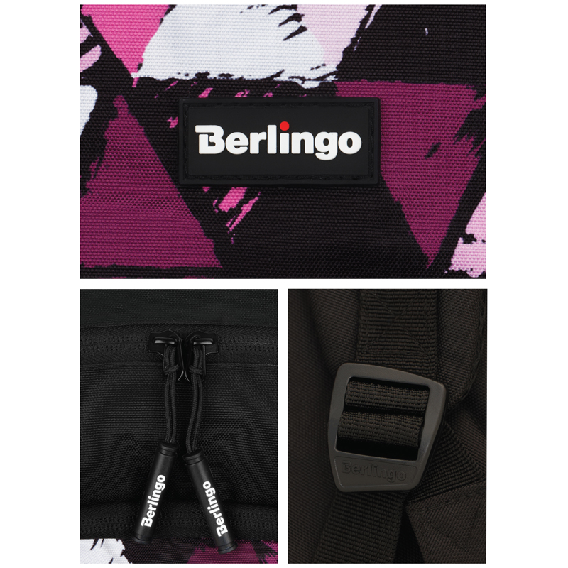 Рюкзак Berlingo Light "Black triangles" 39,5*28*16см, 2 отделения, 3 кармана, уплотненная спинка - фото 10