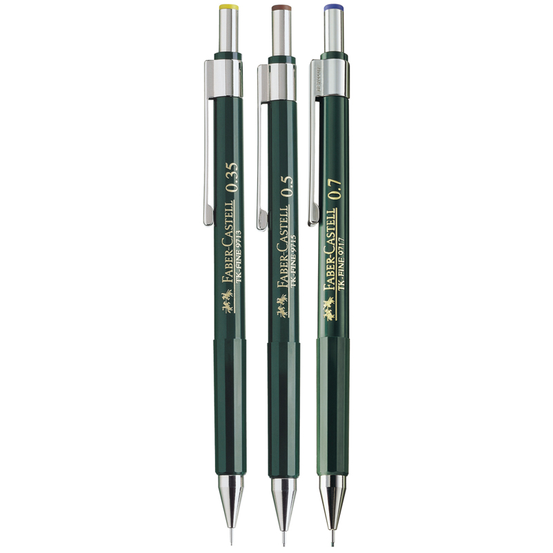 Набор карандашей механических Faber-Castell "TK-Fine 97", HB, 0,35/0,5/0,7мм, пласт. уп., европодвес - фото 2