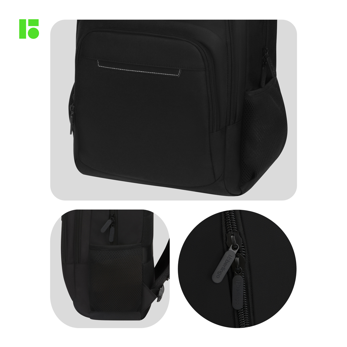 Рюкзак Berlingo City "Strict black" 42*29*17см, 2 отделения, 3 кармана, отделение для ноутбука, эргономическая спинка - фото 9