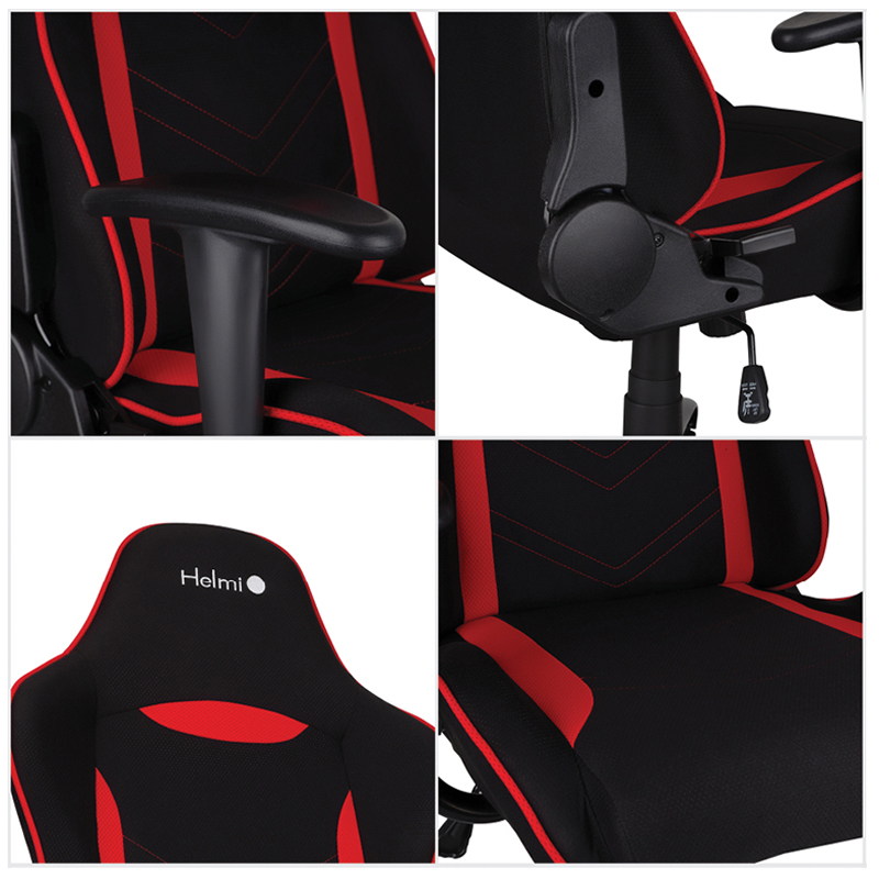 Кресло игровое Helmi HL-G06 "Winner", ткань черная/красная - фото 4