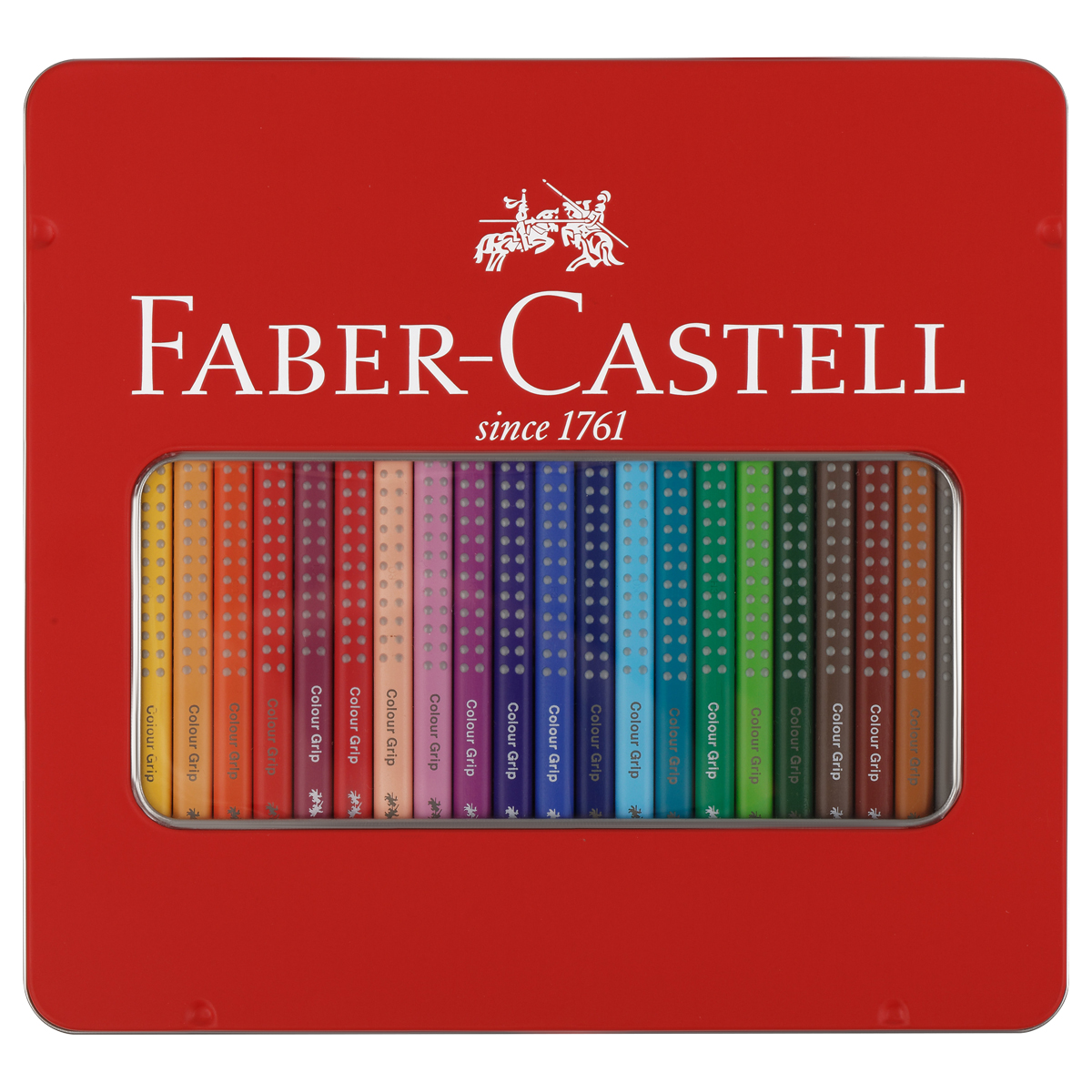 Карандаши цветные Faber-Castell "Grip", 24цв., трехгран., заточен., метал. упак. - фото 3