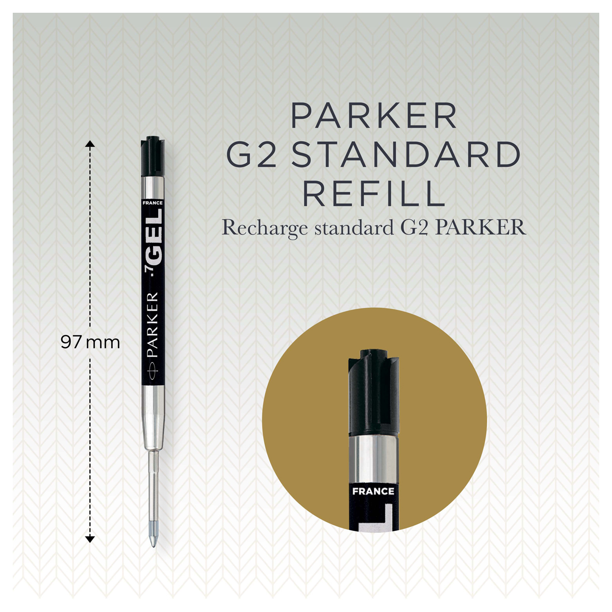 Стержень гелевый Parker "Gel Ball Point" черный, 98мм, 0,7мм, блистер - фото 2