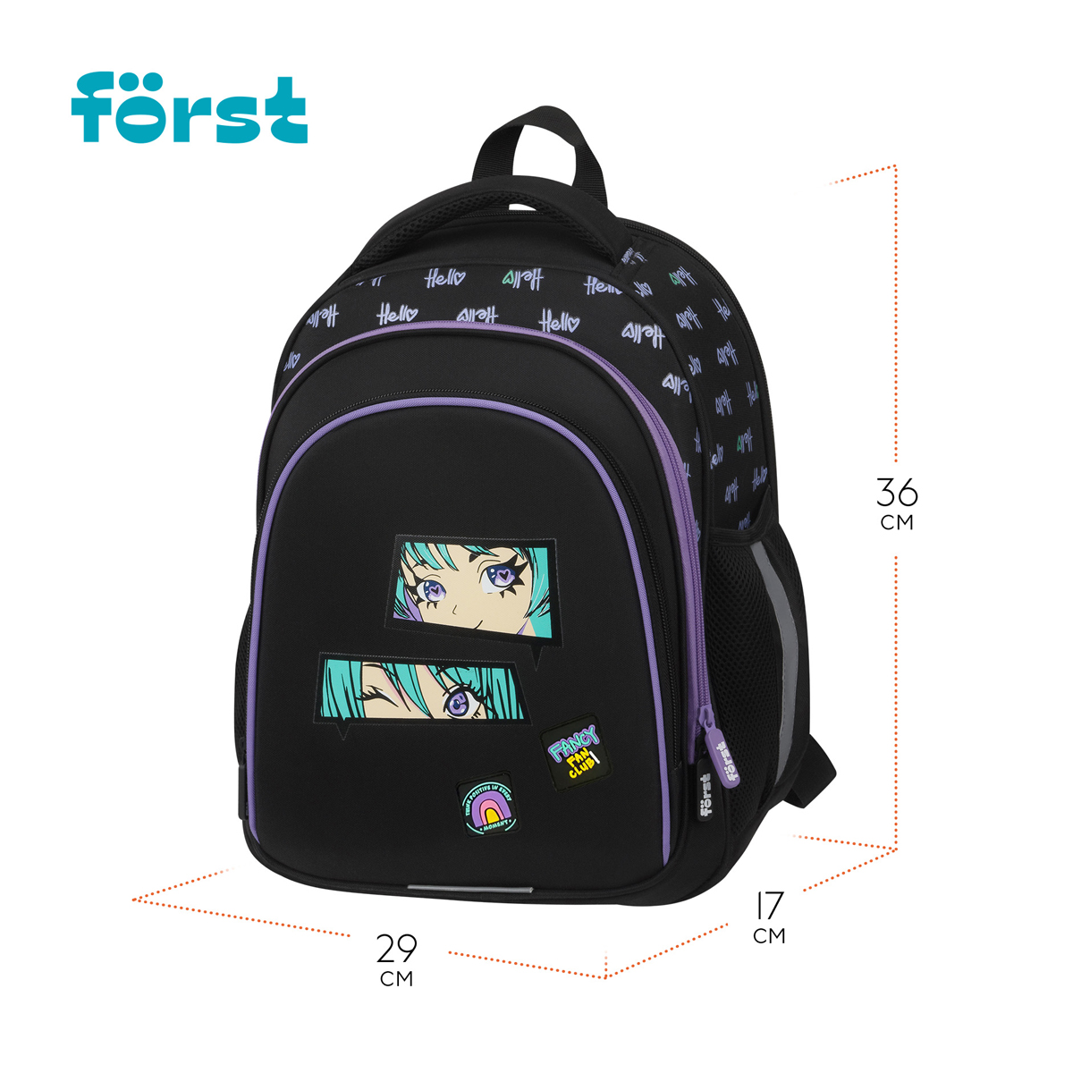 Ранец F?rst F-Base "Fancy" 36*29*17см, 3 отделения, 2 кармана, анатомическая спинка - фото 2