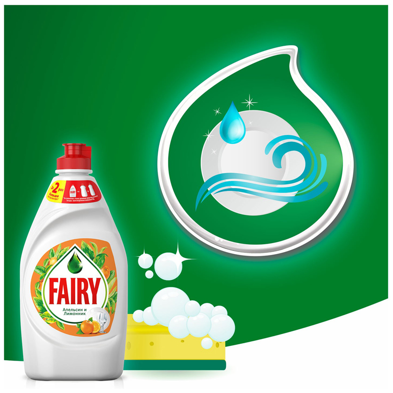 Средство для мытья посуды, 900 мл, FAIRY (Фейри) "Сочный лимон" - фото 6
