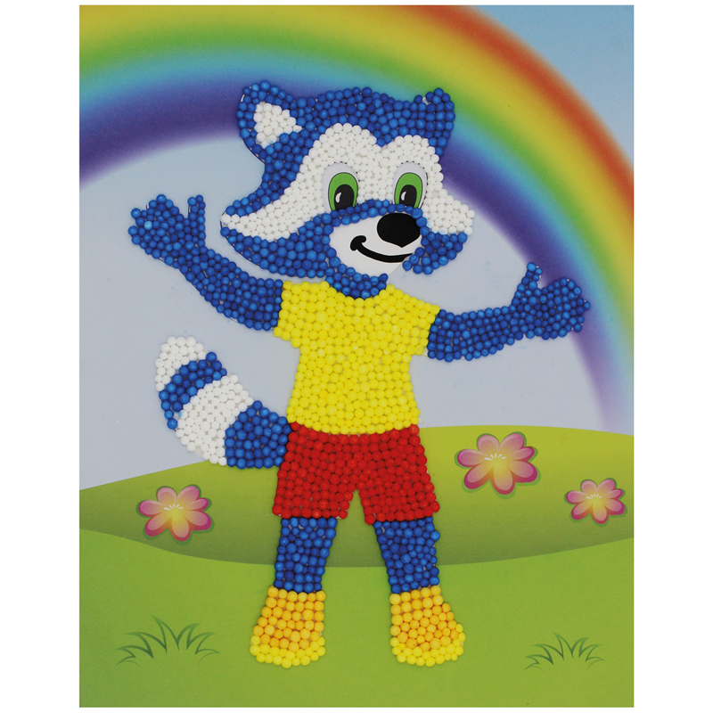 Аппликация из цветных шариков пенопласта Мульти-Пульти "Енот" - фото 4