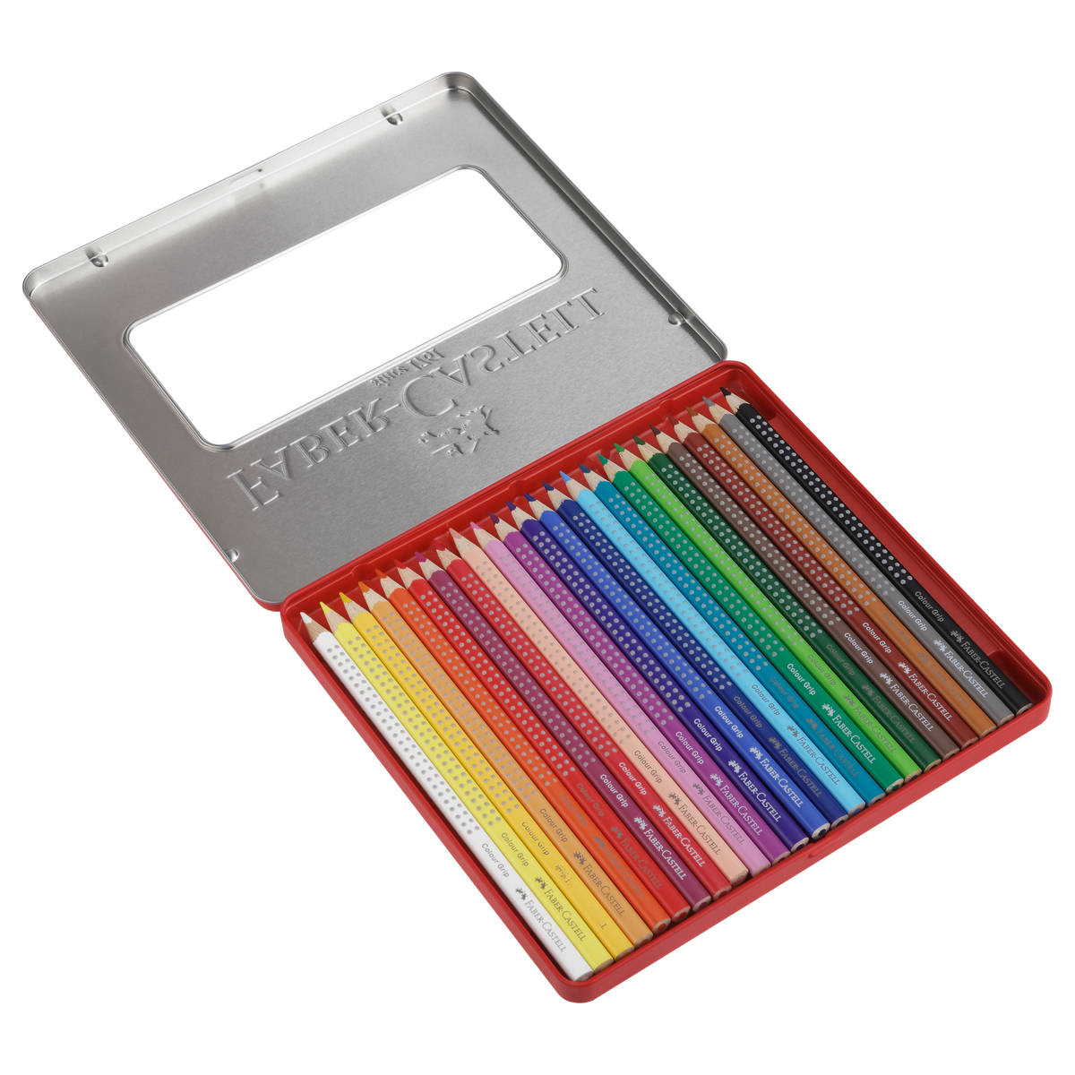 Карандаши цветные Faber-Castell "Grip", 24цв., трехгран., заточен., метал. упак. - фото 7