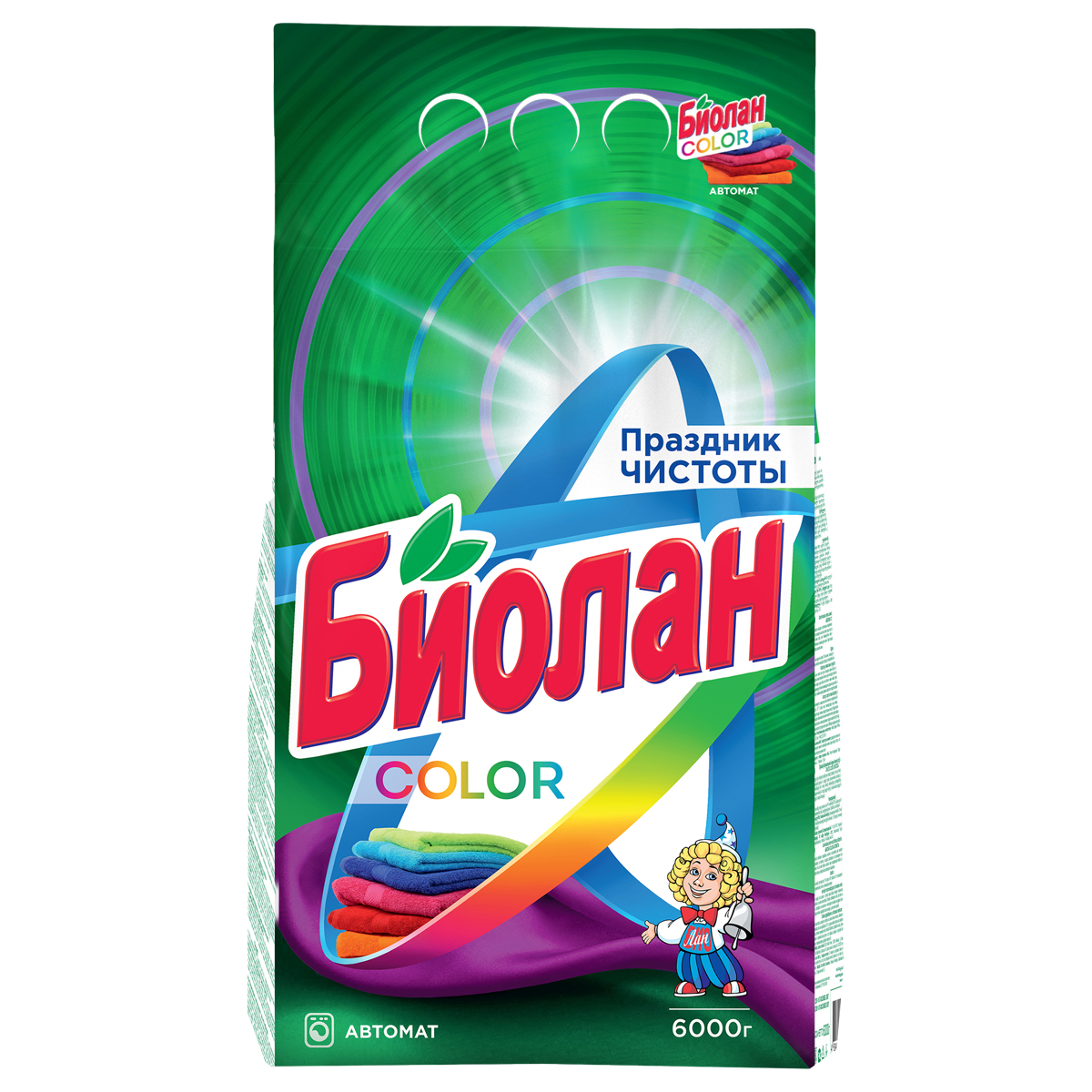 Стиральный порошок-автомат 6 кг, БИОЛАН Color (Нэфис Косметикс), 714-4, 108-4 - фото 1