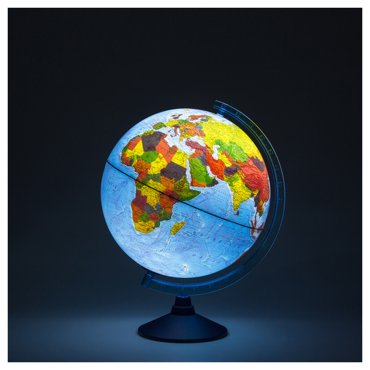 Глобус физико-политический Globen, 32см, с подсветкой от батареек на круглой подставке - фото 2