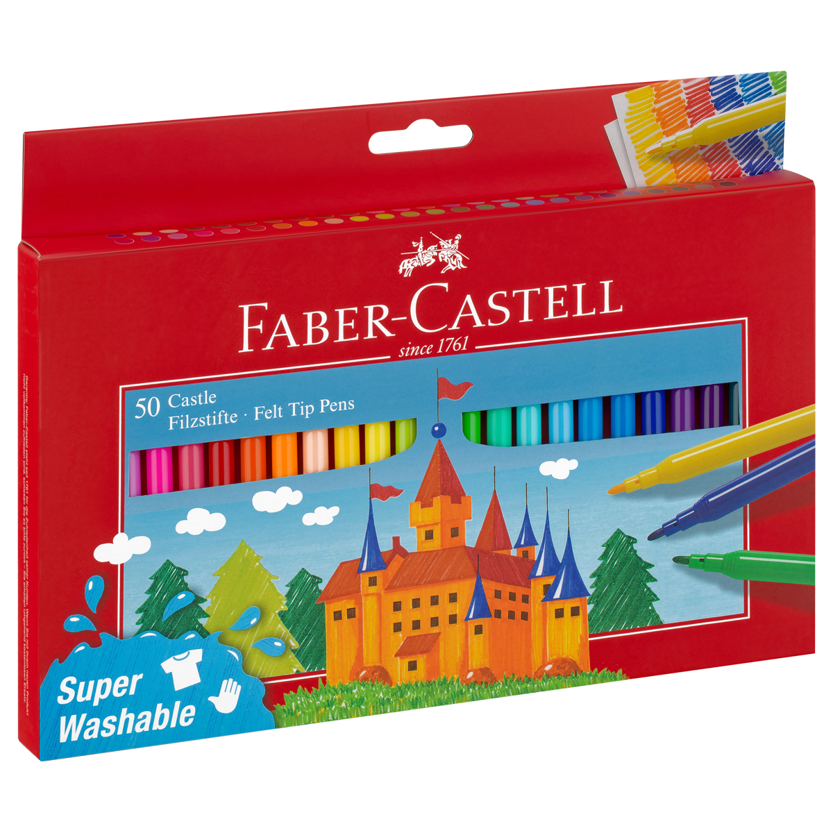 Фломастеры Faber-Castell "Замок", 50цв., смываемые, картон, европодвес - фото 9