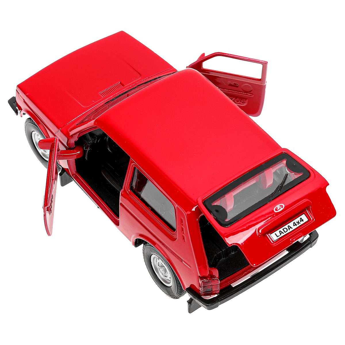 Машина игрушечная Технопарк "Lada 4x4", LADA, металл., 12см, красный, инерционная, с подвижными элементами - фото 2