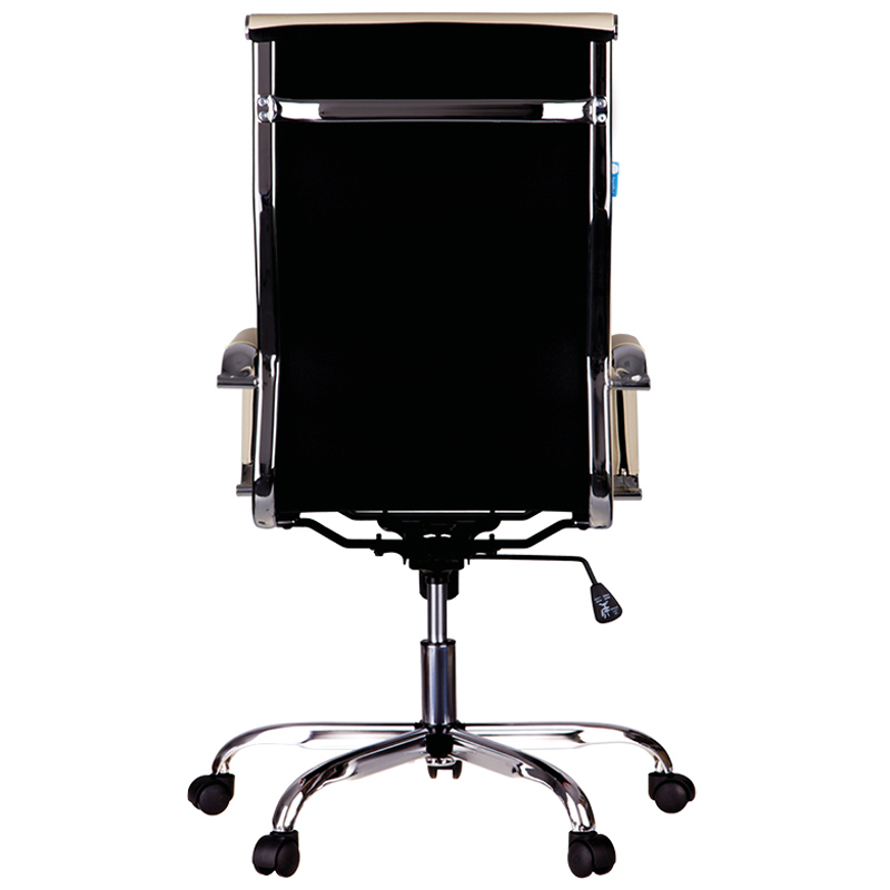 Кресло руководителя Helmi HL-E17 "Slim", экокожа бежевая, хром - фото 4