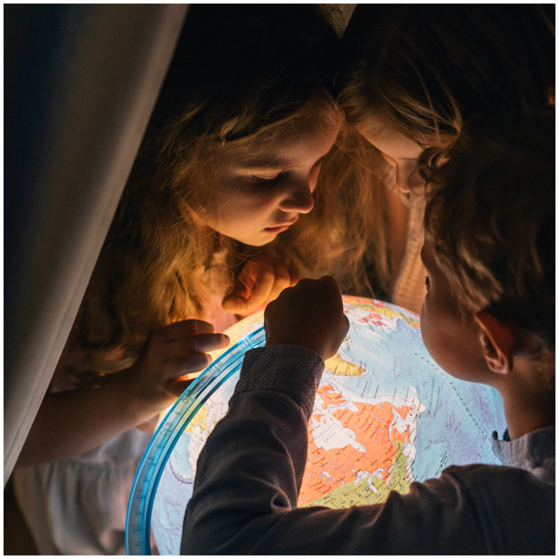 Глобус физико-политический Globen, 32см, с подсветкой от батареек на круглой подставке - фото 6