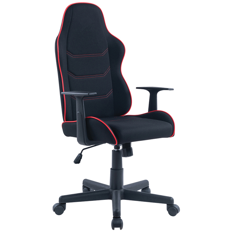 Кресло игровое Helmi HL-S09 "Red line", ткань черная/красная - фото 1
