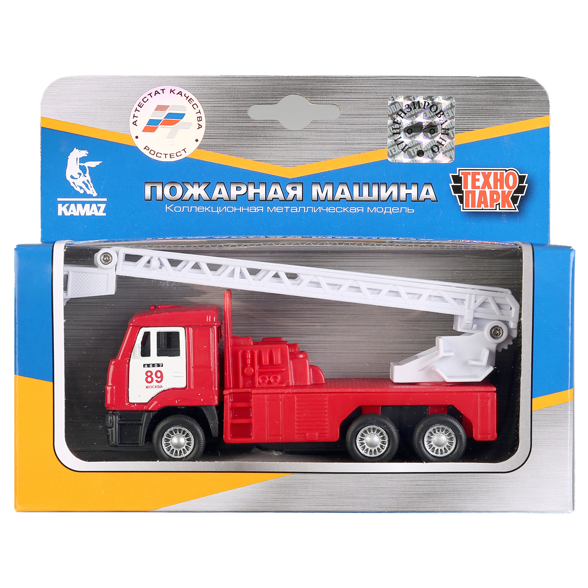 Машина игрушечная Технопарк "Пожарная машина", KAMAZ, металл., 12см, инерционная, с подвижными элементами - фото 1