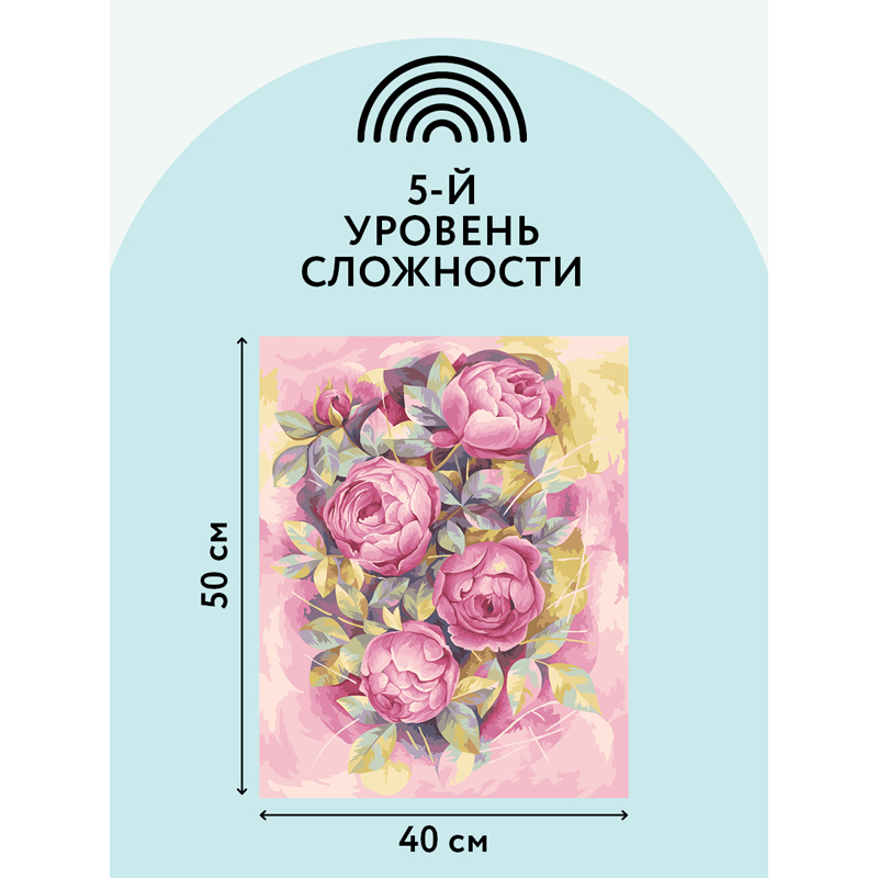 Картина по номерам на холсте ТРИ СОВЫ "Цветочная абстракция", 40*50, с акриловыми красками и кистями - фото 3