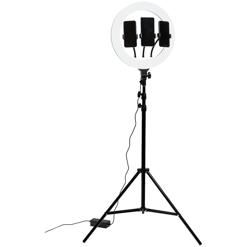 Светильник настольный кольцевой Artstyle TL-603B, 36Вт, LED, диммирование 10 уровней, штатив до 2,1м, USB-порт, блок питания - фото 1