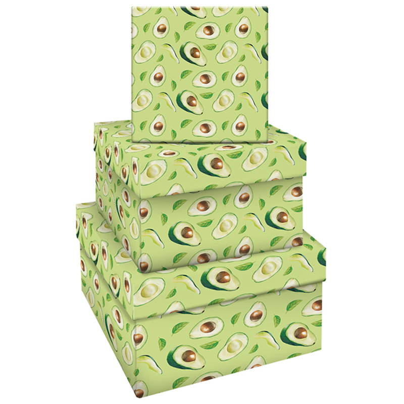 Набор квадратных коробок 3в1, MESHU "Avocado", (19,5*19,5*11-15,5*15,5*9см) - фото 1