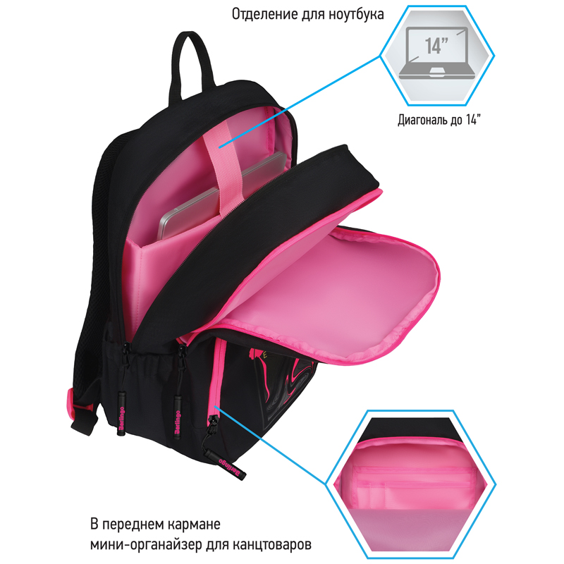 Рюкзак Berlingo Light "Limited edition" 39,5*28*16см, 2 отделения, 3 кармана, уплотненная спинка - фото 8