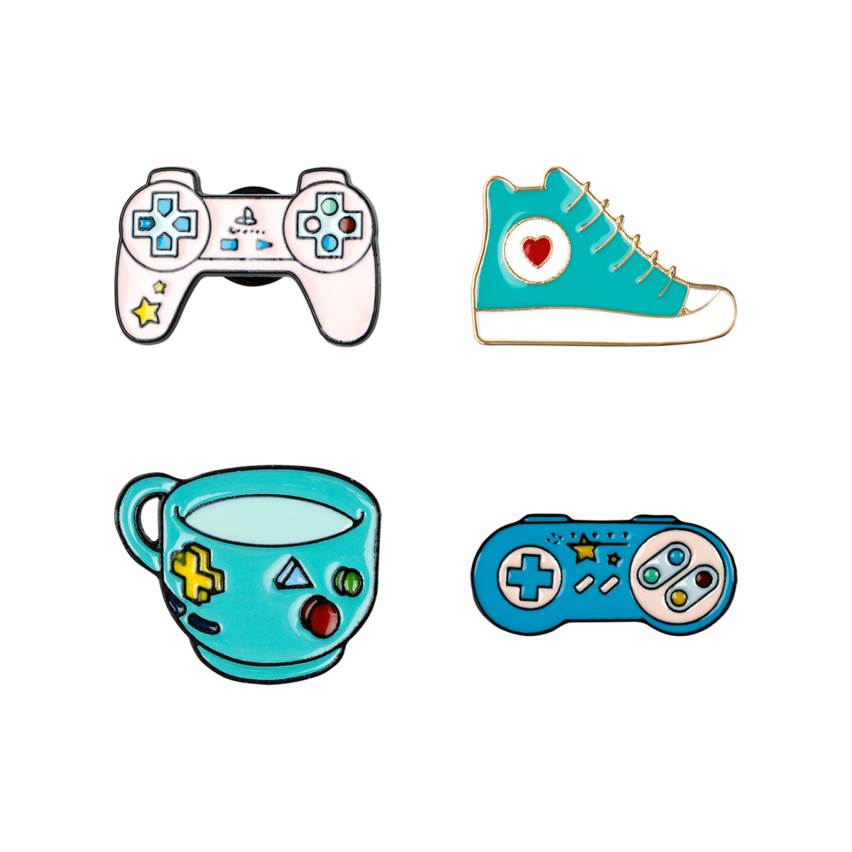 Набор металлических значков MESHU "Gamer's set", эмаль, 4шт - фото 3