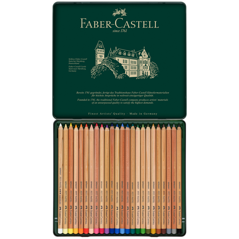 Пастельные карандаши Faber-Castell "Pitt Pastel", 24цв., метал. коробка - фото 2