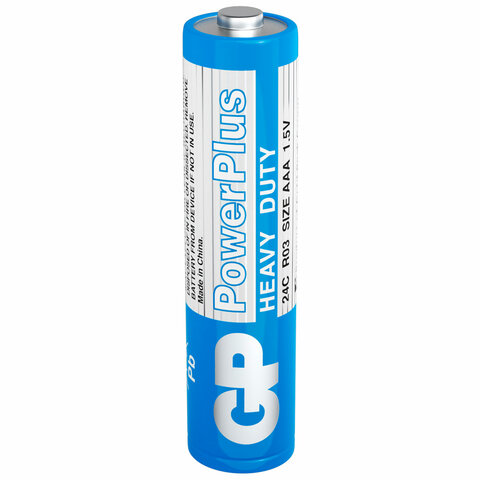 Батарейки КОМПЛЕКТ 4 шт., GP PowerPlus AAA (R03, 24G), солевые, мизинчиковые, в пленке, 24CEBRA-2S4 - фото 4