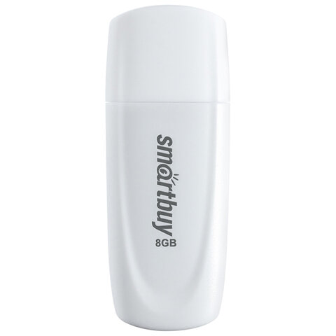 Флеш-диск 8 GB SMARTBUY Scout USB 2.0, белый, SB008GB2SCW - фото 1