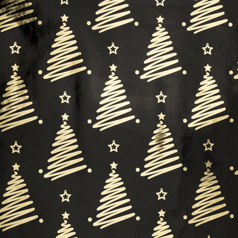 Бумага упаковочная новогодняя НАБОР 3 шт. "Black&Gold", С ЭФФЕКТАМИ, 70х100 см, ЗОЛОТАЯ СКАЗКА, 592190 - фото 8