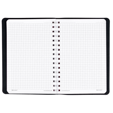 Бизнес-тетрадь на гребне А5 148x218 мм, BRAUBERG "Office PRO", под кожу, клетка, 80 л., чёрная, 111046 - фото 12