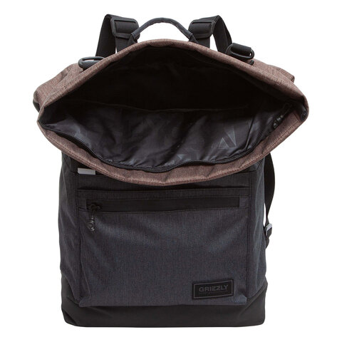 Рюкзак GRIZZLY, карман-антивор, с клапаном, трансформируемый объем, "ROLLTOP", 42х29х11 см, RQL-315-1/2 - фото 4