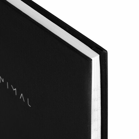 Блокнот МАЛЫЙ ФОРМАТ 110х147 мм, А6, 80 л., твердый, клетка, BRAUBERG "Minimal", черный, 116444 - фото 4