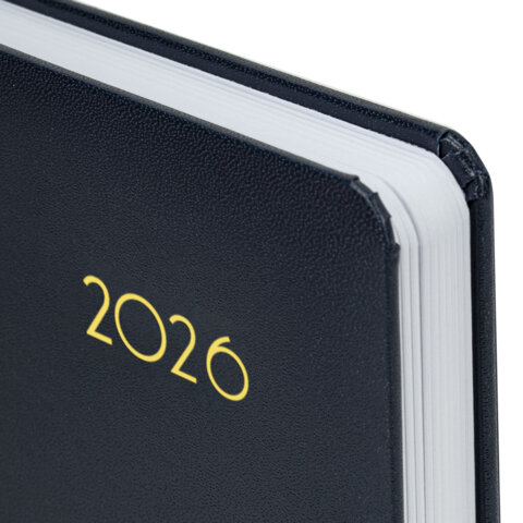 Ежедневник датированный 2026, А5, 138x213 мм, BRAUBERG "Select", балакрон, темно-синий, 117085 - фото 3