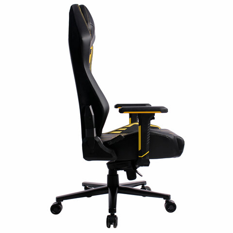 Кресло BRABIX PREMIUM "Tanos GM-180", мультиблок, 4D подлокотники, литой поролон, черное/желтое, 532953 - фото 4