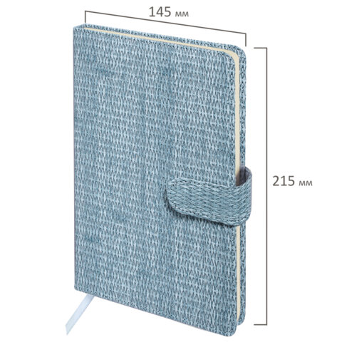 Еженедельник датированный 2026 А5 145х215 мм, BRAUBERG "Augustus", под кожу, голубой, 117165 - фото 2