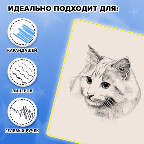 Скетчбук, слоновая кость 140 г/м2, 130х210 мм, 80 л., софт-тач, резинка, наклейки, FUNSTER (ФАНСТЕР), "Duck", 117786 - фото 7