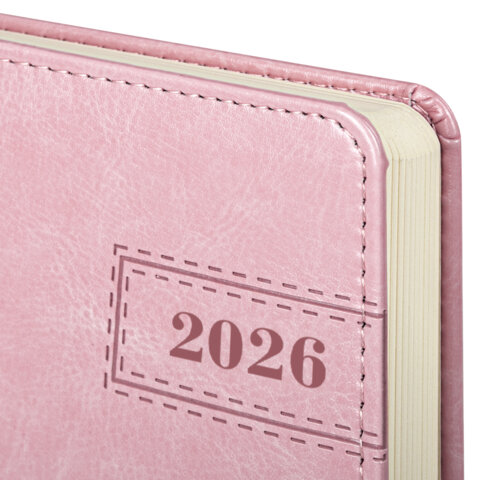 Ежедневник датированный 2026 А5 138x213 мм, BRAUBERG "Imperial", под кожу, розовый, 117065 - фото 3