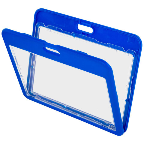 Бейдж горизонтальный (54х85 мм), ДВУСТОРОННИЙ, cиний, ЗАЩИТА ОТ ВЛАГИ И ПЫЛИ, BRAUBERG EXTRA, 238811 - фото 3