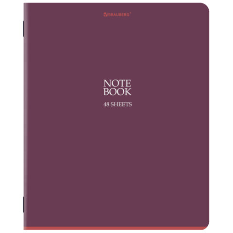 Тетрадь А5, 48 л., BRAUBERG, скоба, клетка, SoftTouch, "NoteBookMono", (микс в спайке), 405325 - фото 6