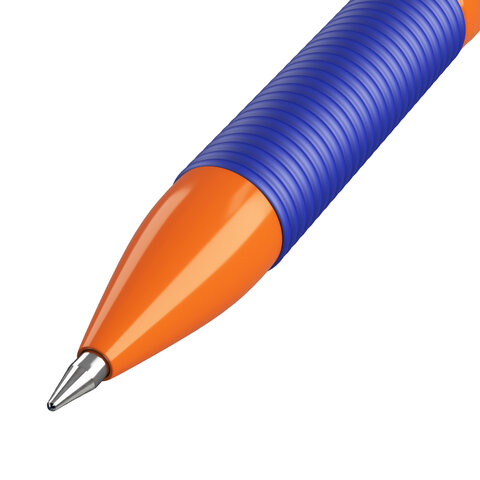 Ручка шариковая автоматическая с грипом ERICH KRAUSE "R-301 Orange", СИНЯЯ, узел 1,0 мм, линия письма 0,35 мм, 46762 - фото 5