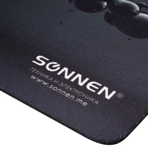 Коврик для мыши SONNEN "DROPS", резина + ткань, 220х180х3 мм, 513290 - фото 2