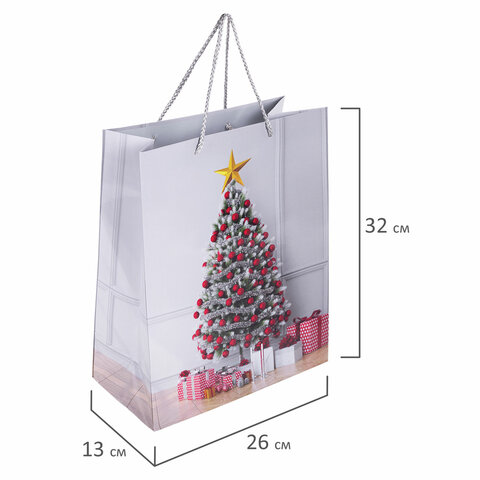 Пакет подарочный НАБОР 4 штуки, новогодний, 26x13x32 см, "Collection Large", ЗОЛОТАЯ СКАЗКА, 591954 - фото 10