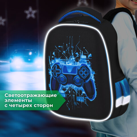 Ранец BRAUBERG KIDS START, 1 отделение, 2 кармана, Digital gamepad, 3D-панель, 35х26х13 см, 273152 - фото 15