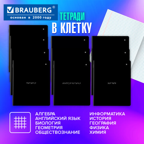 Тетради предметные, КОМПЛЕКТ 12 ПРЕДМЕТОВ, 48 л., матовая ламинация, BRAUBERG, "MINIMAL", 404831 - фото 19