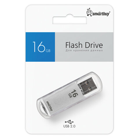 Флеш-память Smartbuy V-Cut, 16Gb, USB 2.0, сереб, SB16GBVC-S - фото 8