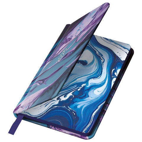 Еженедельник датированный 2026 МАЛЫЙ ФОРМАТ 95х155 мм, А6, BRAUBERG "Vista", под кожу, "Мрамор", 117202 - фото 4