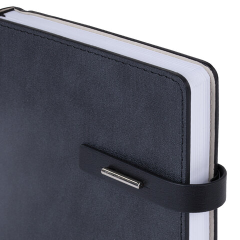 Ежедневник недатированный А5 138х213 мм BRAUBERG "Cowboy", под кожу, застежка 160 л., черный, 116200 - фото 3