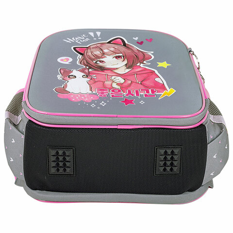 Ранец BRAUBERG QUADRO, 3 отделения, с брелком, "Anime friends", 37х28х18 см, 272022 - фото 7
