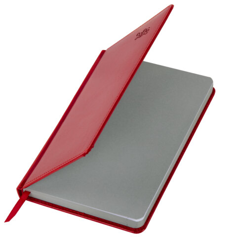 Ежедневник датированный 2026, А5, 138x213 мм, BRAUBERG "Rainbow", под кожу, красный, 117077 - фото 4