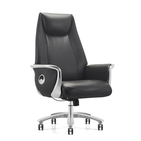 Кресло HAWASAN (ХАВАСАН) PREMIUM EX-800, до 200 кг, синхромеханизм, алюминий, экокожа, черное, 533234 - фото 1