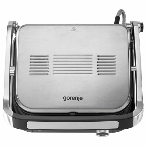 Электрогриль GORENJE GCG2100S, 2100 Вт, съемные панели, регулировка температуры, серебро/черный - фото 5
