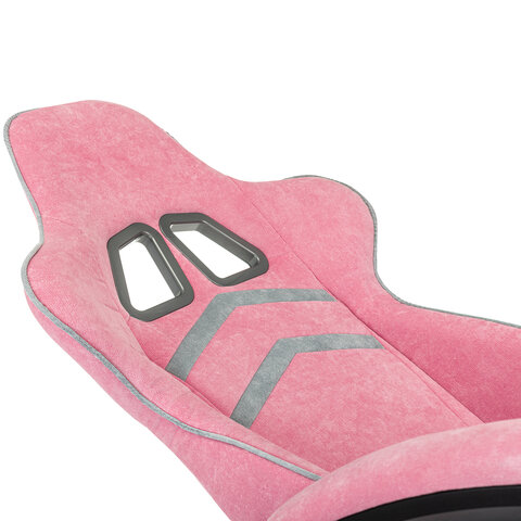 Кресло компьютерное BRABIX "Shooter GM-123", 2 подушки, ткань, розовое/серое, 533213 - фото 8